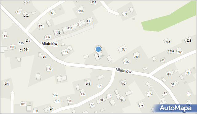 Mietniów, Mietniów, 5, mapa Mietniów