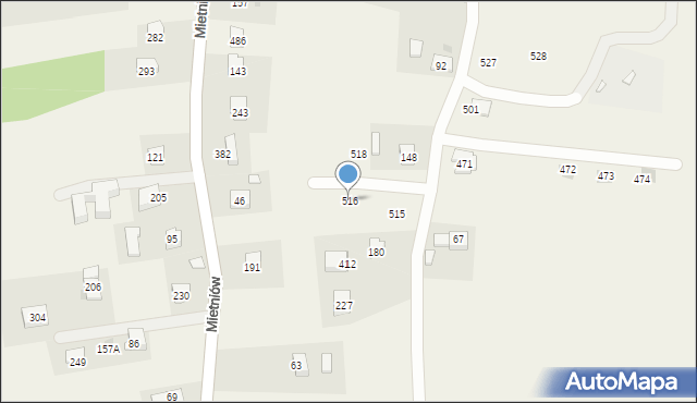 Mietniów, Mietniów, 516, mapa Mietniów