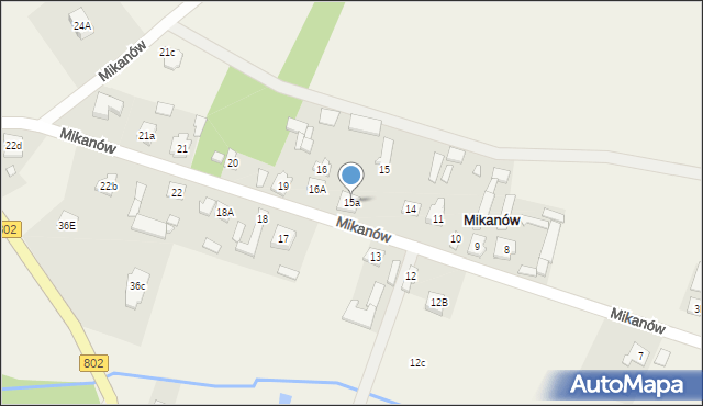 Mikanów, Mikanów, 15a, mapa Mikanów