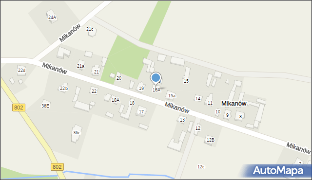 Mikanów, Mikanów, 16A, mapa Mikanów