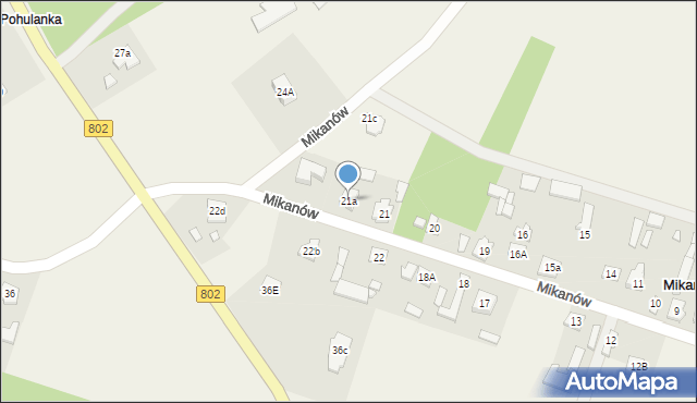 Mikanów, Mikanów, 21a, mapa Mikanów