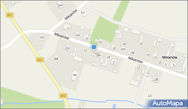 Mikanów, Mikanów, 22a, mapa Mikanów