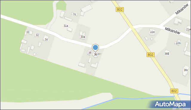 Mikanów, Mikanów, 36, mapa Mikanów