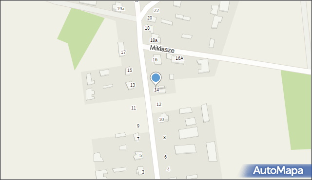 Mikłasze, Mikłasze, 14, mapa Mikłasze