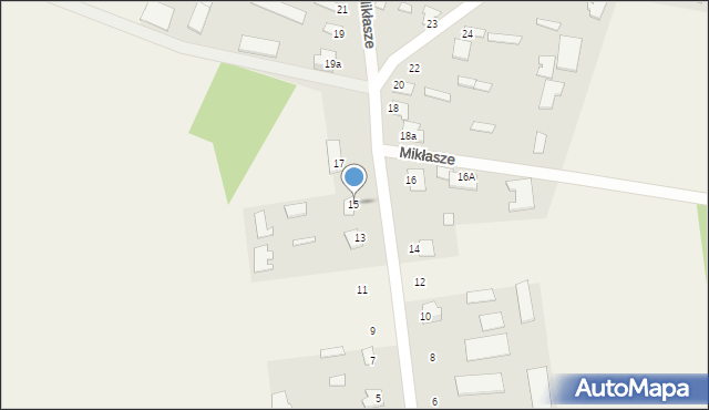 Mikłasze, Mikłasze, 15, mapa Mikłasze