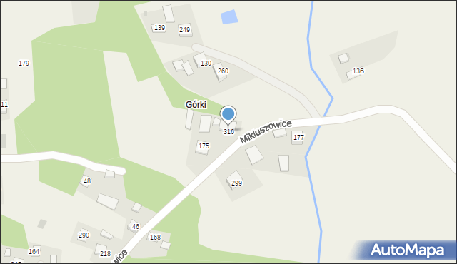 Mikluszowice, Mikluszowice, 316, mapa Mikluszowice