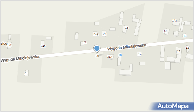 Mikołajewice, Mikołajewice, 20, mapa Mikołajewice
