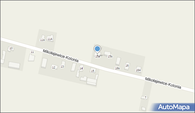 Mikołajewice, Mikołajewice-Kolonia, 15a, mapa Mikołajewice