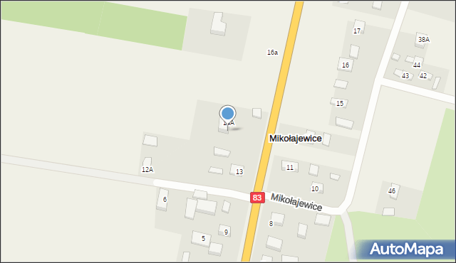 Mikołajewice, Mikołajewice, 14B, mapa Mikołajewice