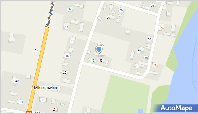 Mikołajewice, Mikołajewice, 43a, mapa Mikołajewice
