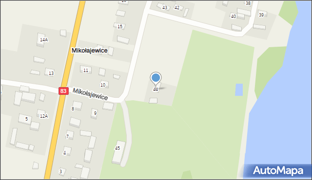 Mikołajewice, Mikołajewice, 44, mapa Mikołajewice