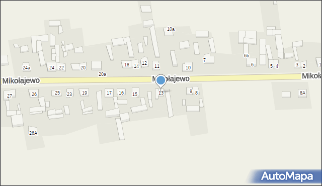 Mikołajewo, Mikołajewo, 13, mapa Mikołajewo
