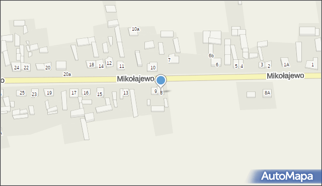 Mikołajewo, Mikołajewo, 8, mapa Mikołajewo
