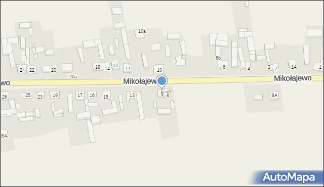 Mikołajewo, Mikołajewo, 9, mapa Mikołajewo