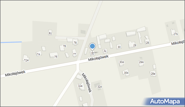 Mikołajówek, Mikołajówek, 32, mapa Mikołajówek