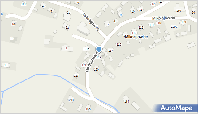 Mikołajowice, Mikołajowice, 119, mapa Mikołajowice