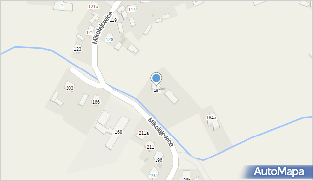 Mikołajowice, Mikołajowice, 184, mapa Mikołajowice
