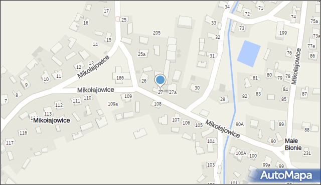 Mikołajowice, Mikołajowice, 27, mapa Mikołajowice