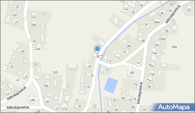 Mikołajowice, Mikołajowice, 34, mapa Mikołajowice