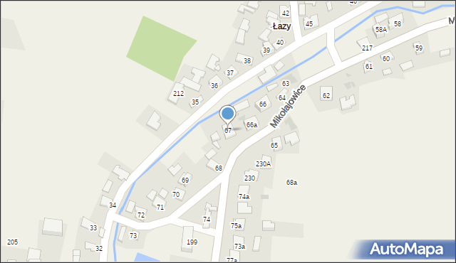 Mikołajowice, Mikołajowice, 67, mapa Mikołajowice