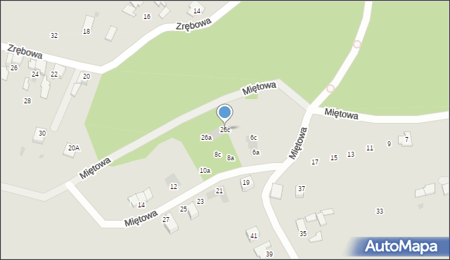 Mikołów, Miętowa, 26c, mapa Mikołów