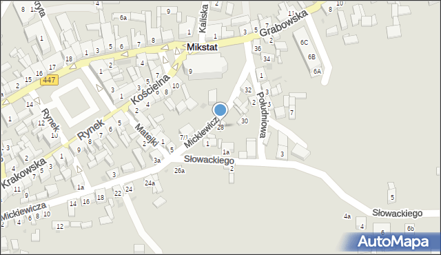 Mikstat, Mickiewicza Adama, 28, mapa Mikstat