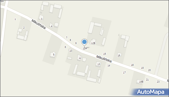 Mikulin, Mikulińska, 12A, mapa Mikulin