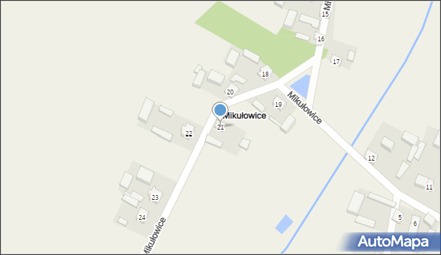 Mikułowice, Mikułowice, 21, mapa Mikułowice