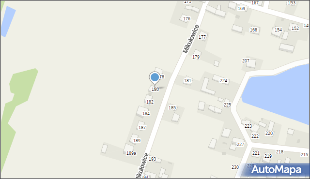 Mikułowice, Mikułowice, 180, mapa Mikułowice