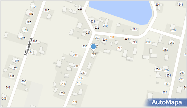 Mikułowice, Mikułowice, 229, mapa Mikułowice