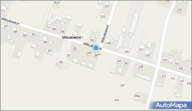 Mikułowice, Mikułowice, 347, mapa Mikułowice