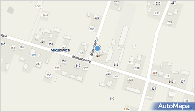 Mikułowice, Mikułowice, 348, mapa Mikułowice