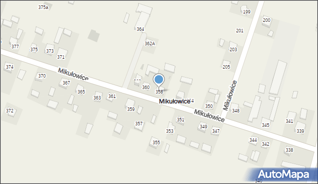Mikułowice, Mikułowice, 358, mapa Mikułowice