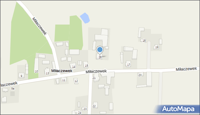 Miłaczewek, Miłaczewek, 16, mapa Miłaczewek