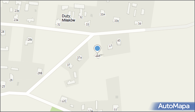 Miłaków, Miłaków, 44A, mapa Miłaków