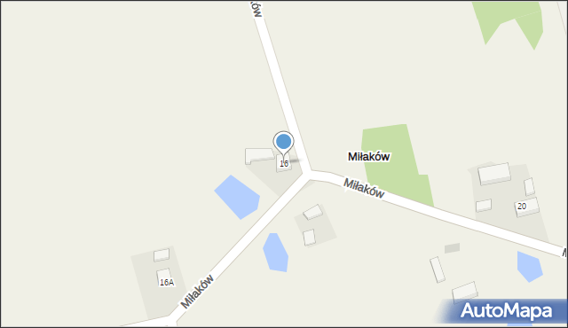 Miłaków, Miłaków, 16, mapa Miłaków