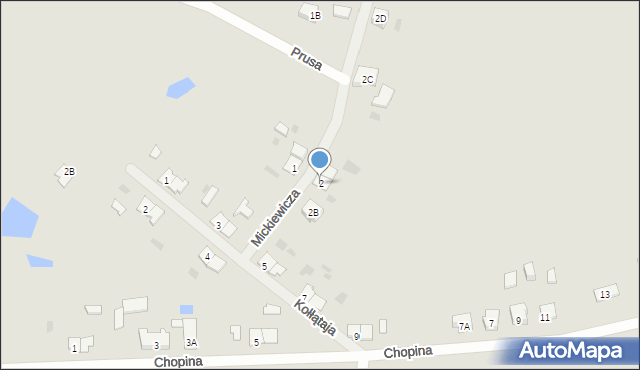 Miłakowo, Mickiewicza Adama, 2, mapa Miłakowo