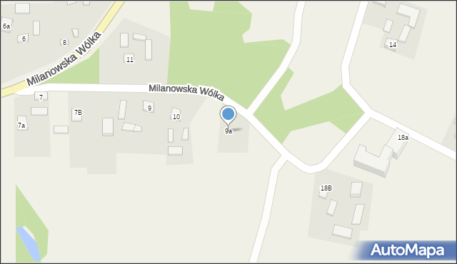 Milanowska Wólka, Milanowska Wólka, 9a, mapa Milanowska Wólka