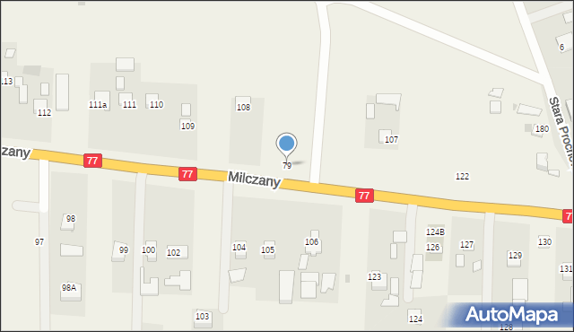 Milczany, Milczany, 79, mapa Milczany