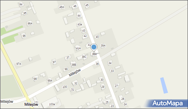 Milejów, Milejów, 38A, mapa Milejów