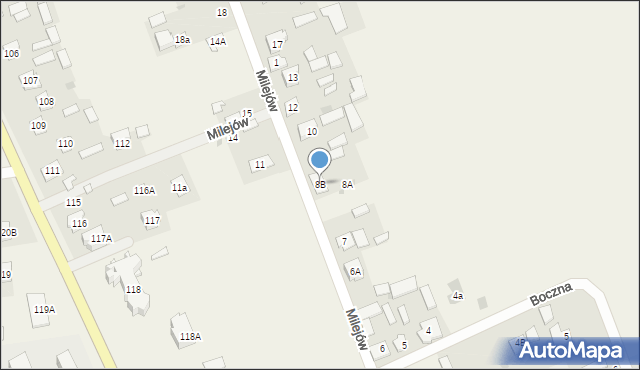 Milejów, Milejów, 8B, mapa Milejów
