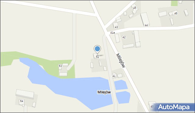 Milejów, Milejów, 62, mapa Milejów