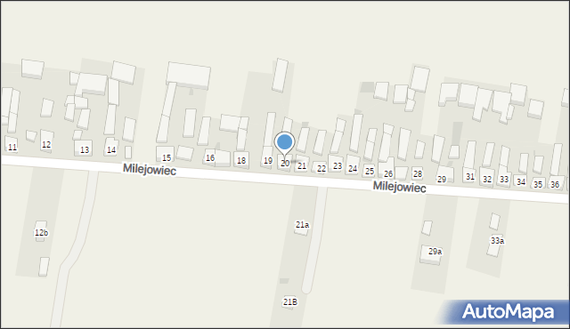 Milejowiec, Milejowiec, 20, mapa Milejowiec