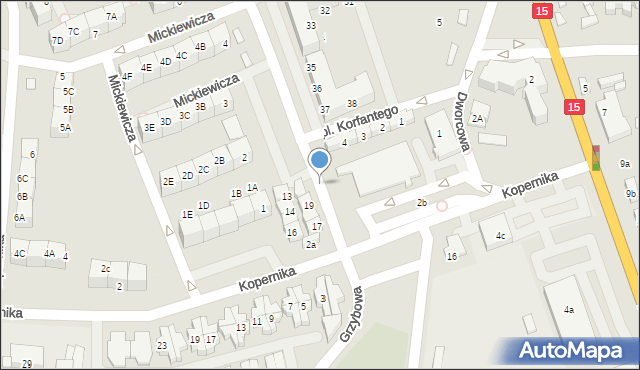 Milicz, Mickiewicza Adama, 19a, mapa Milicz