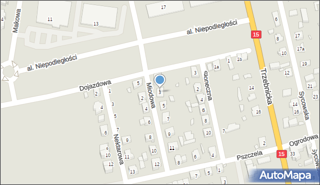 Milicz, Miodowa, 3, mapa Milicz