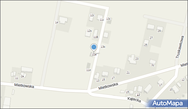Milin, Mietkowska, 11a, mapa Milin
