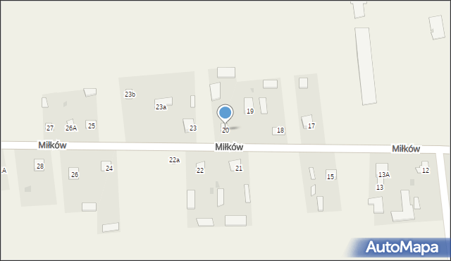 Miłków, Miłków, 20, mapa Miłków