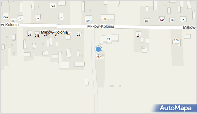 Miłków-Kolonia, Miłków-Kolonia, 21A, mapa Miłków-Kolonia