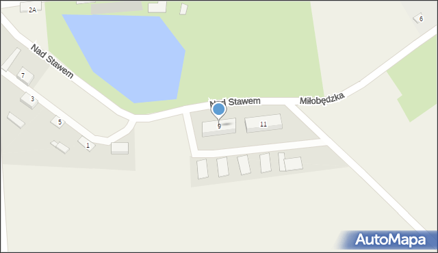 Miłobędzyn, Miłobędzka, 9, mapa Miłobędzyn