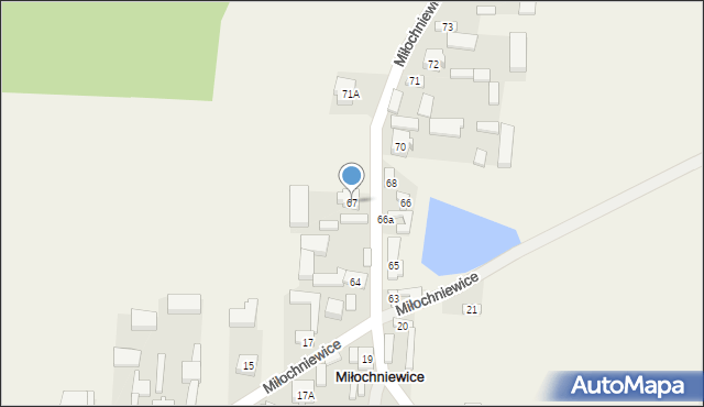 Miłochniewice, Miłochniewice, 67, mapa Miłochniewice